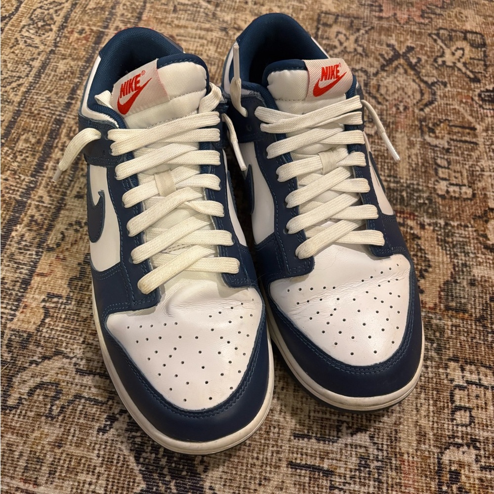 Nike Dunk Low Retro "White/Midnight Navy" red stitching Men's Shoe 8